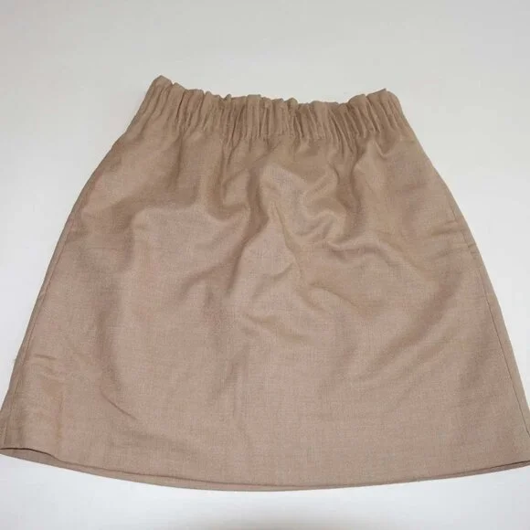 J. Crew Women's Wool Blend Sidewalk Mini Skirt Size 00 NWT Tan Brown Style 95435 - Picture 1 of 4